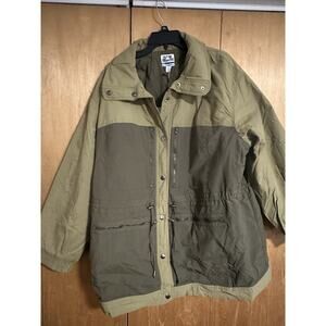 Future Collective Women’s Khaki Olive Mid-Length Jacket Snap Drawstring Size XXL